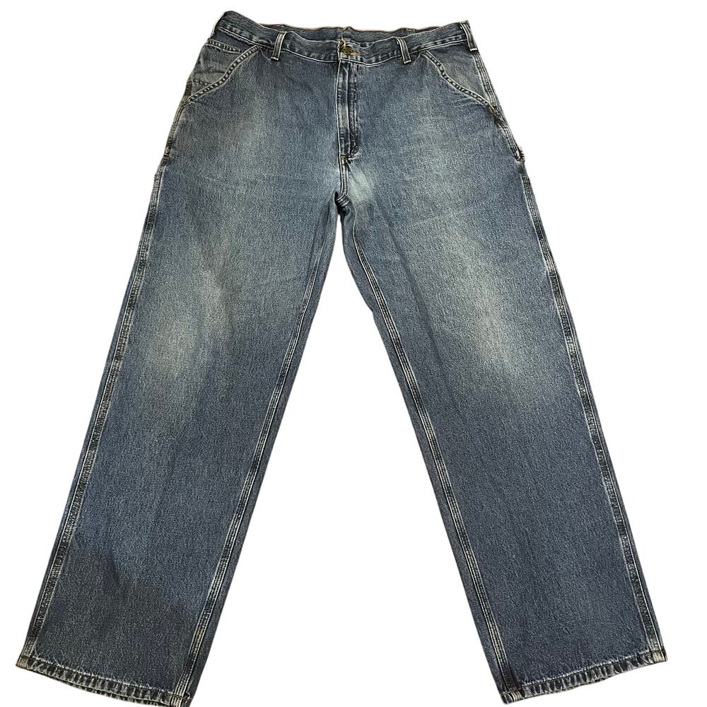 Carhartt Mens Jeans Medium Wash Original Dungarees 38x32. B13 DPS #4